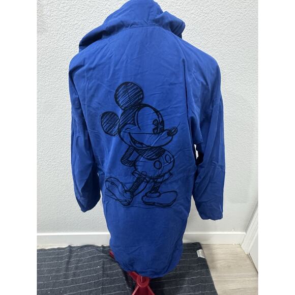 Disney Mickey Mouse Blue Raincoat Hooded Jacket Pockets Fun Lining - Picture 2 of 7